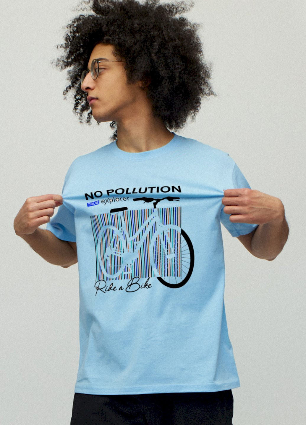 Блакитна футболка чоловіча YAPPI