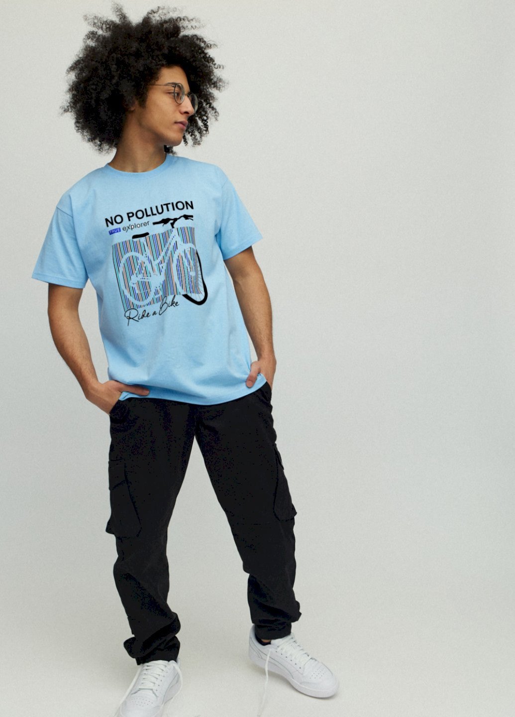 Блакитна футболка чоловіча YAPPI