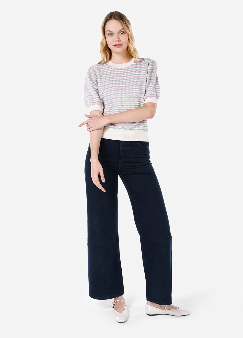 Комбинированный летний джемпер джемпер Colin's