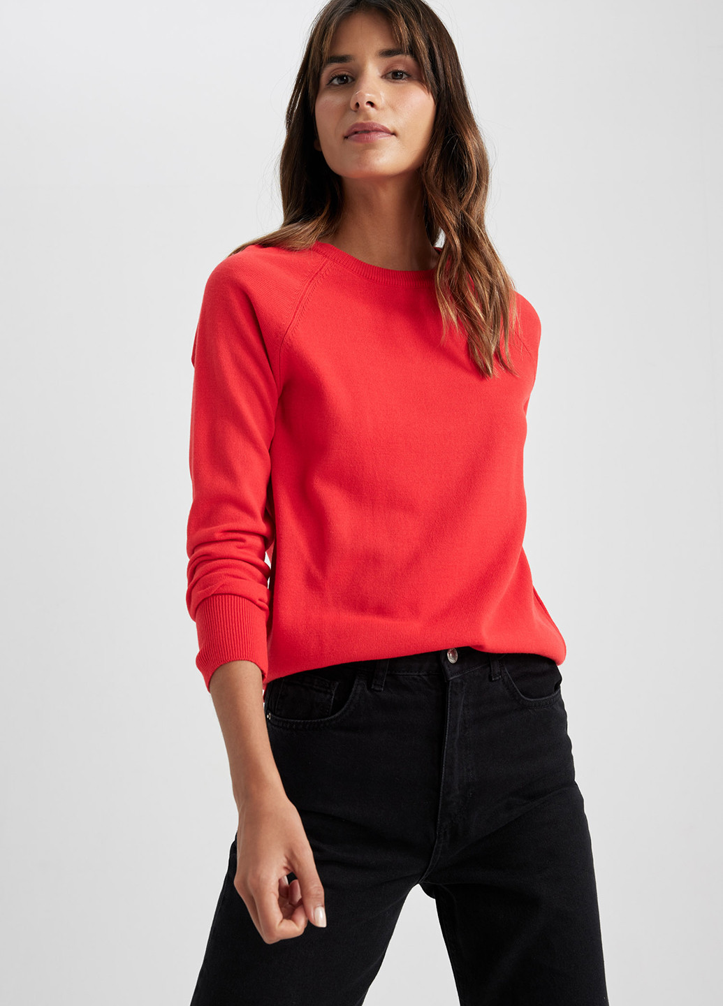 Красный демисезонный свитер джемпер DeFacto