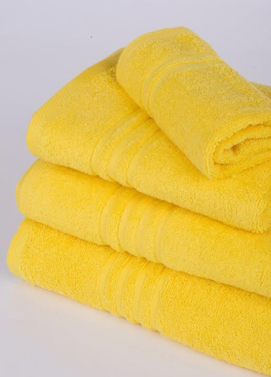 No Brand полотенце, 70х140 см однотонный желтый производство - Индия