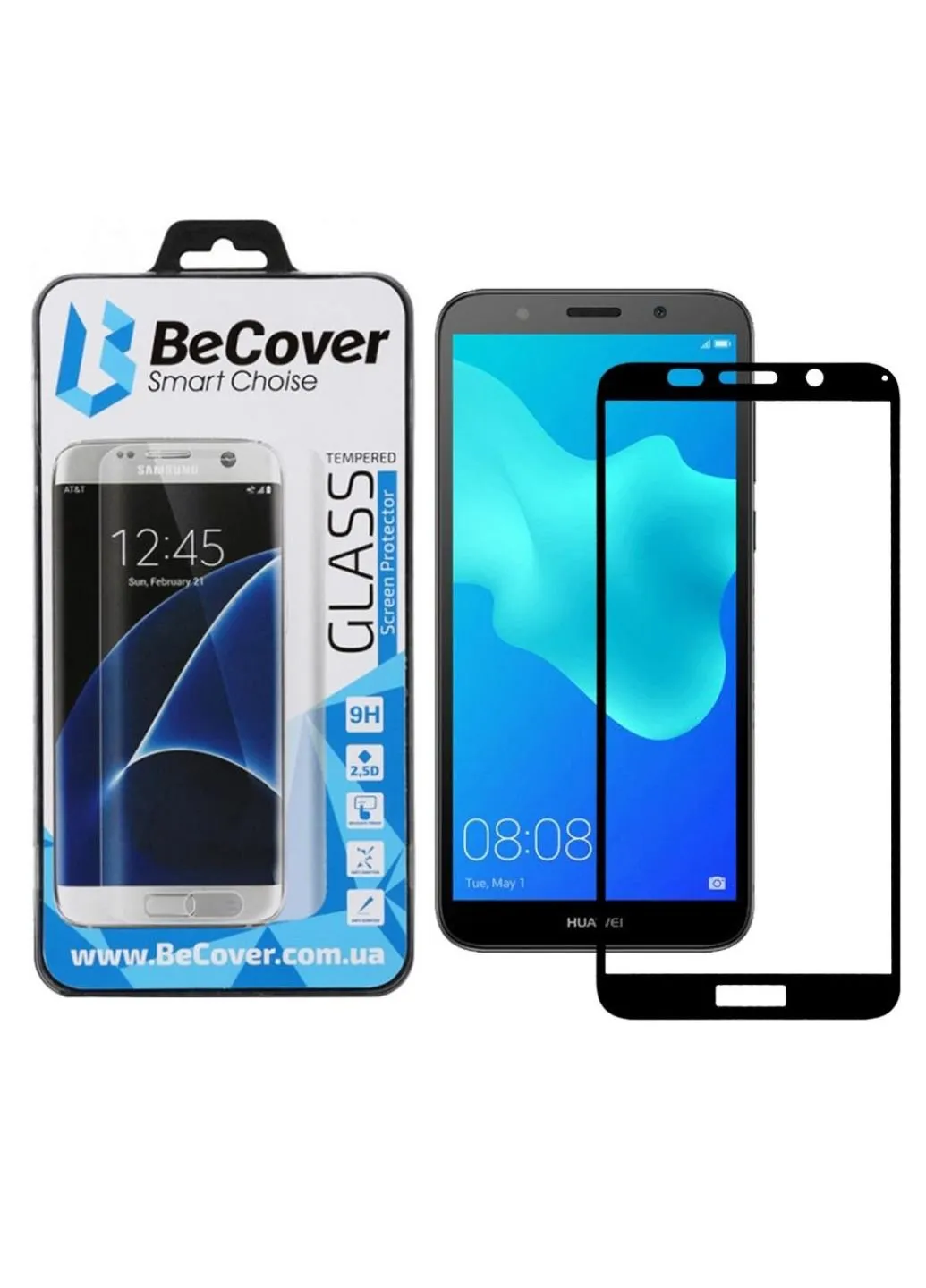 Стекло защитное Huawei Y5 2018 Black (702754) BeCover (249597580)