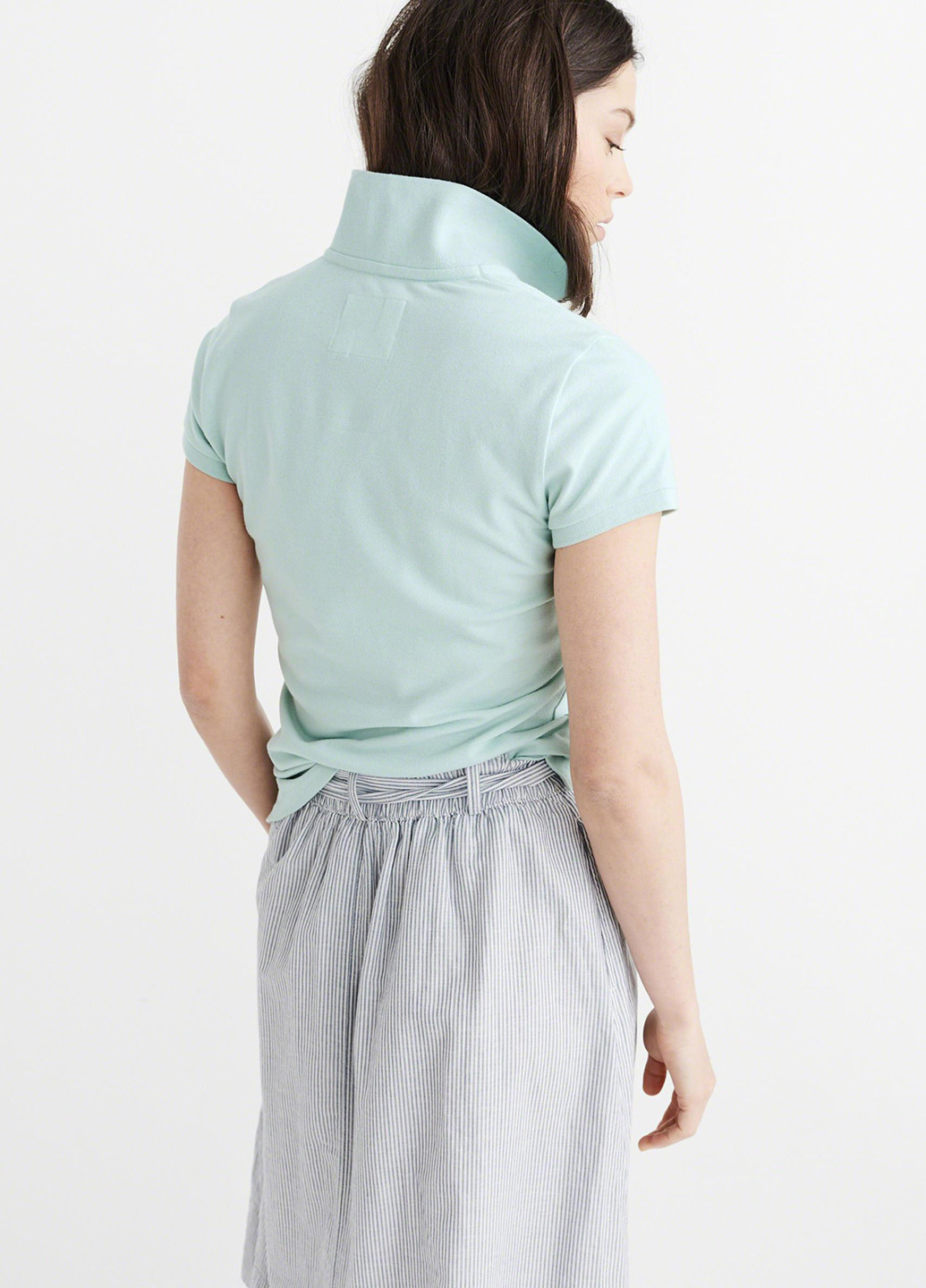 Мятная женская футболка-поло Abercrombie & Fitch с логотипом