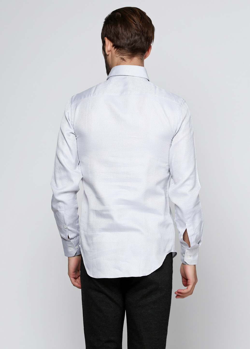 Светло-серая кэжуал рубашка Giorgio Armani с длинным рукавом