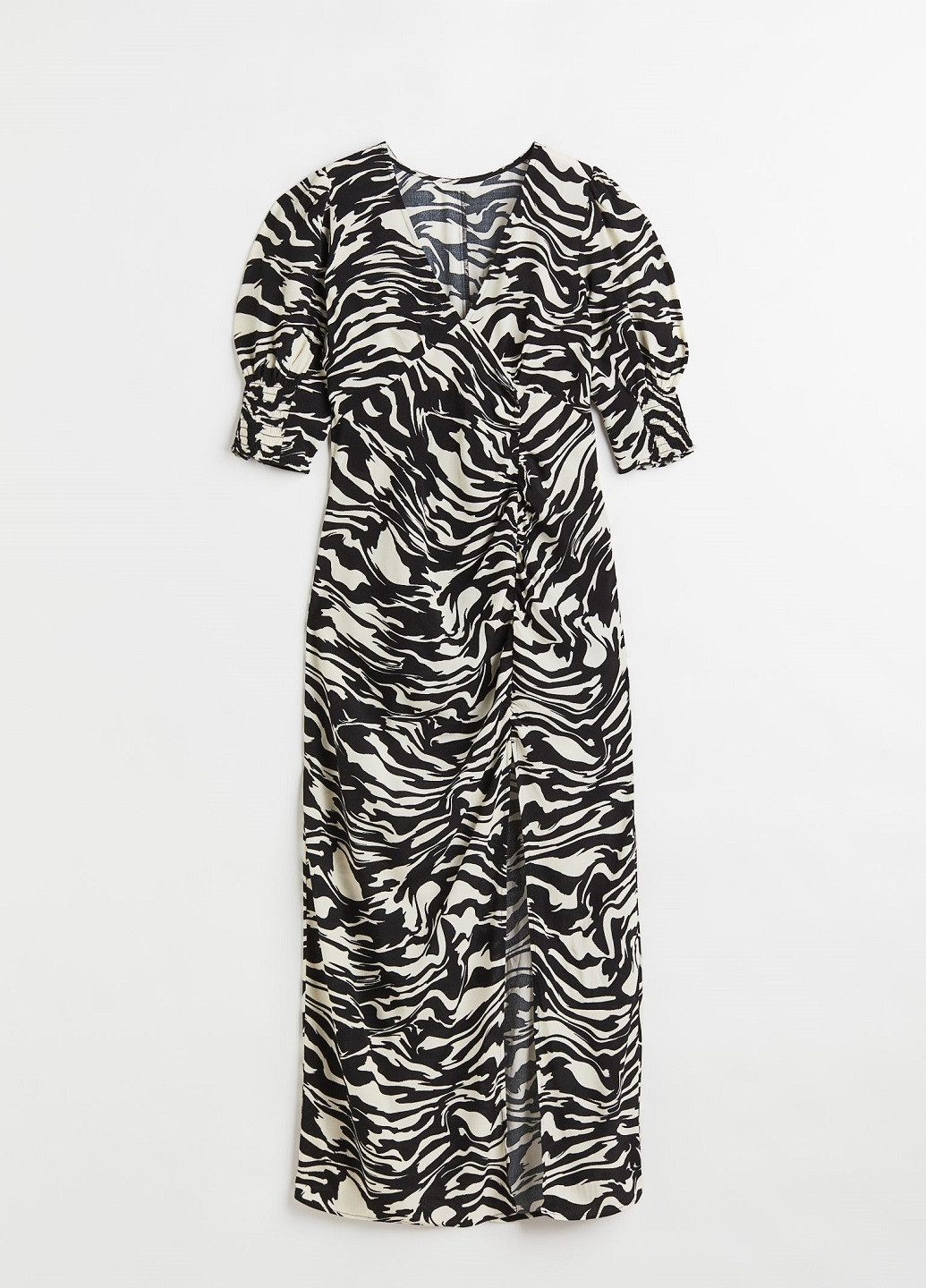 Черное кэжуал платье H&M зебра