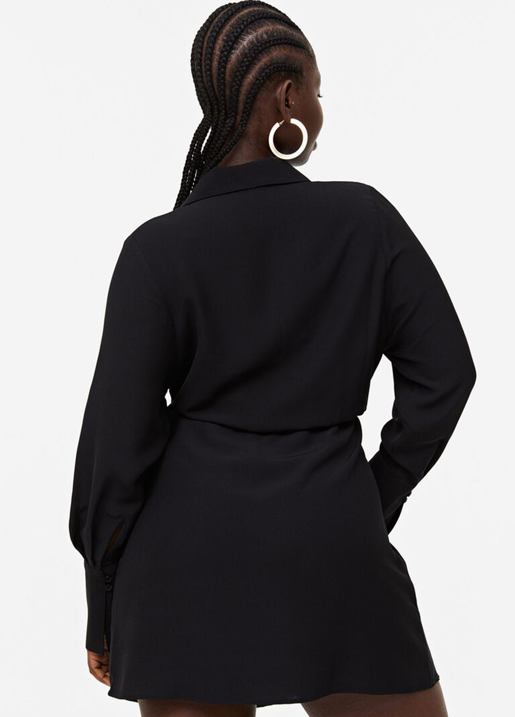 Чорна кежуал сукня на запах H&M однотонна