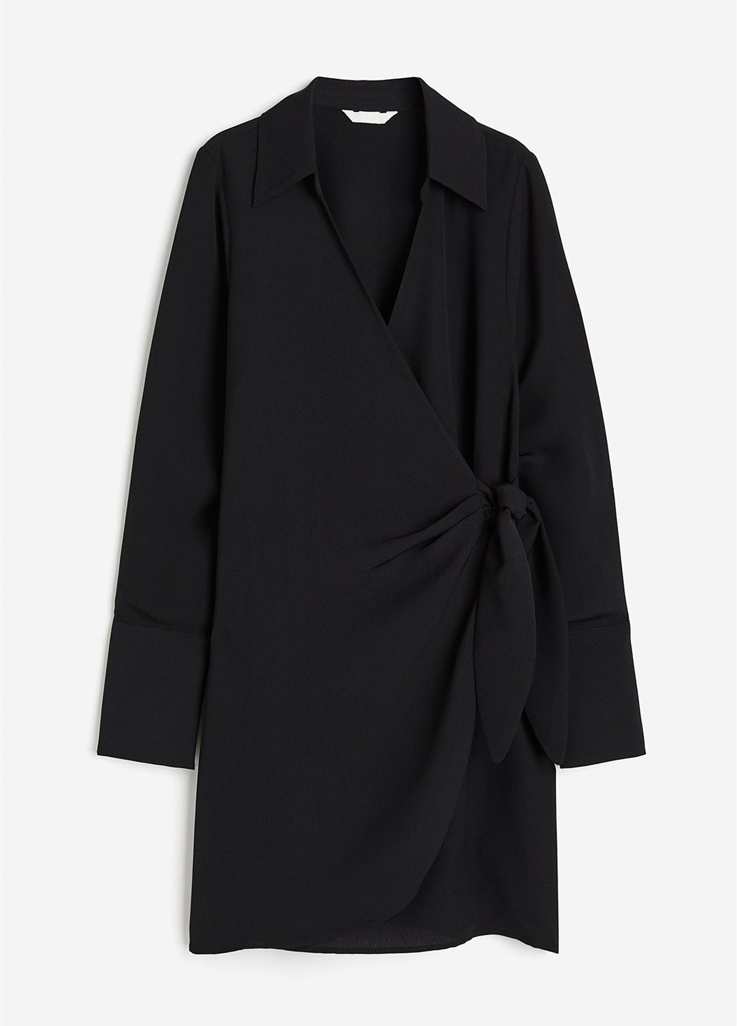 Чорна кежуал сукня на запах H&M однотонна