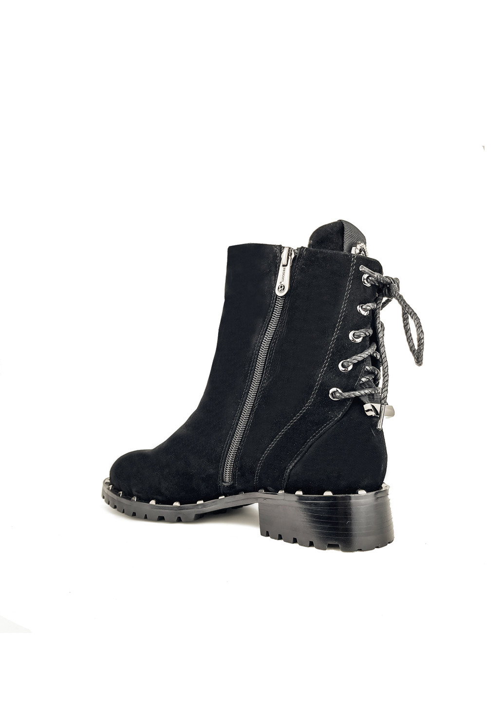Жіночі черевики на підборах замшеві зимові на хутрі чорні Brocoli (251198603)