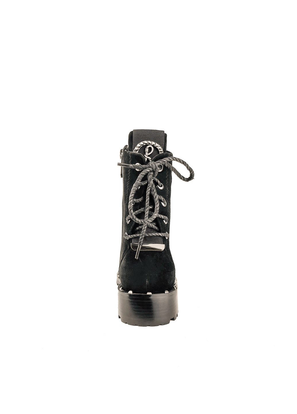 Жіночі черевики на підборах замшеві зимові на хутрі чорні Brocoli (251198603)