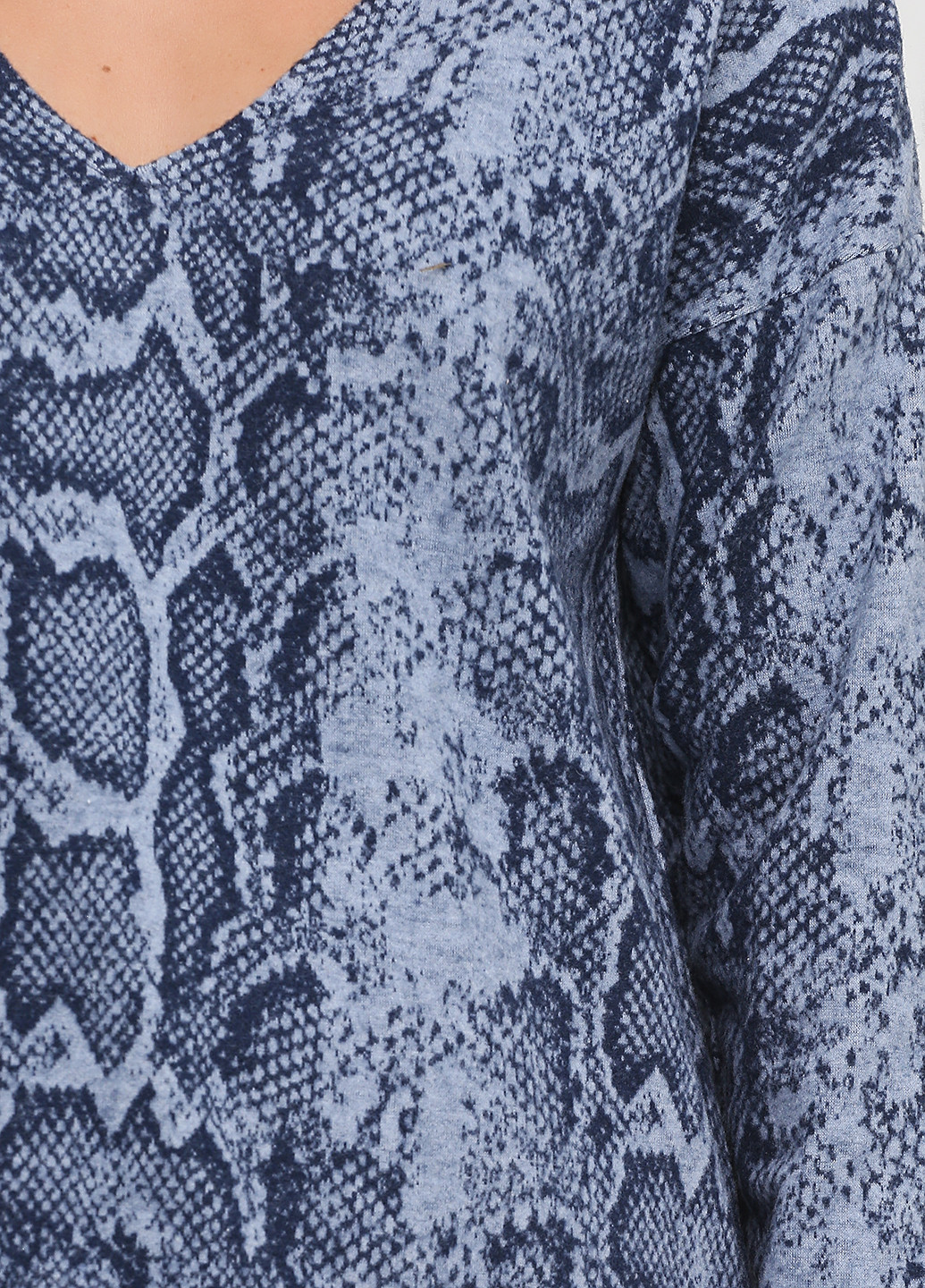 Свитшот Next - Прямой крой змеиный голубой кэжуал полиэстер, флис, трикотаж - (234220277)