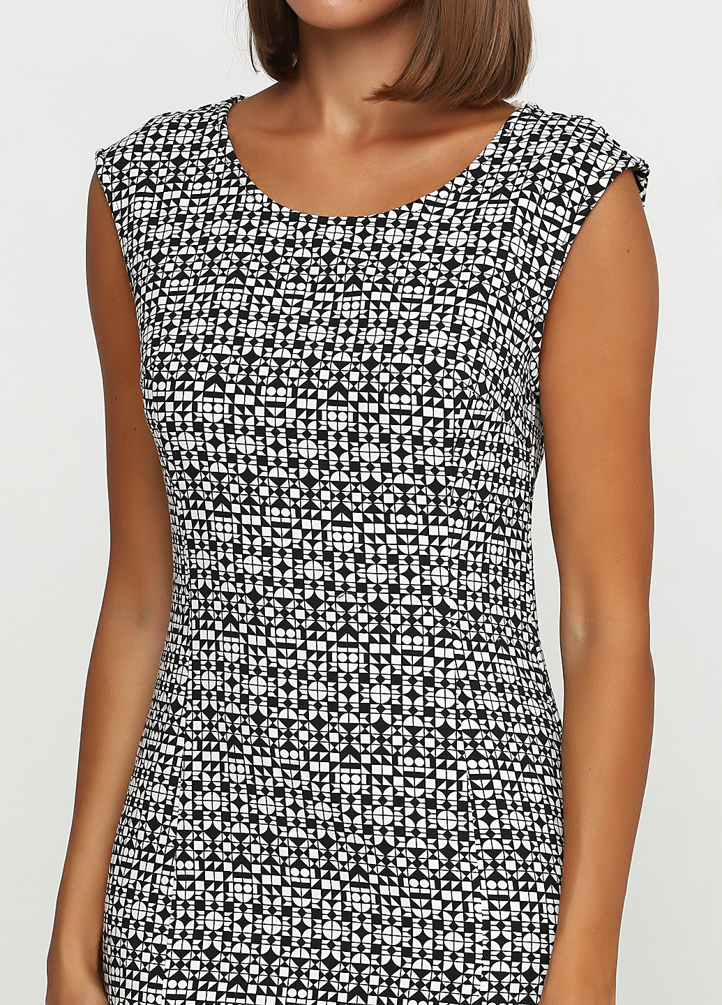 Черно-белое кэжуал платье Ellos с абстрактным узором