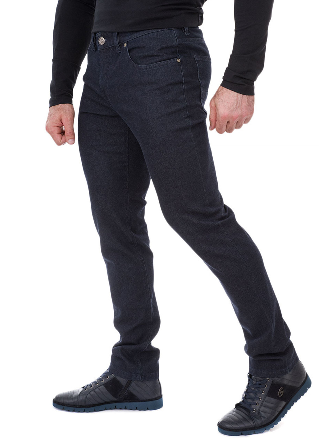 Черные демисезонные прямые джинсы Gardeur