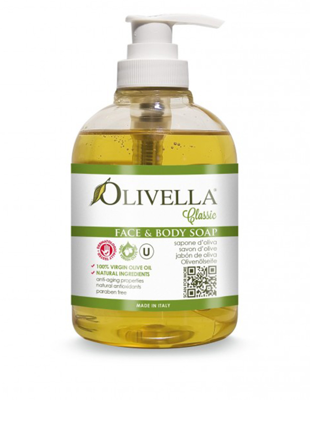 Мило рідке для обличчя і тіла на основі оливкового масла, 300 мл Olivella (185402170)
