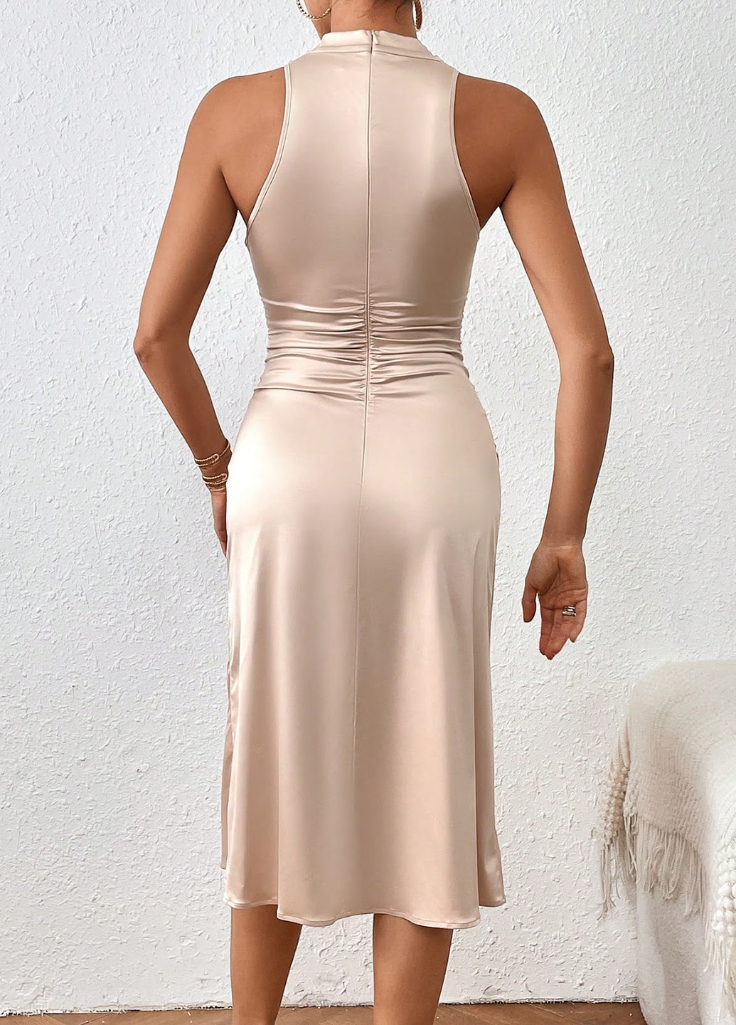 Кремова кежуал сукня силуетна SHEIN однотонна