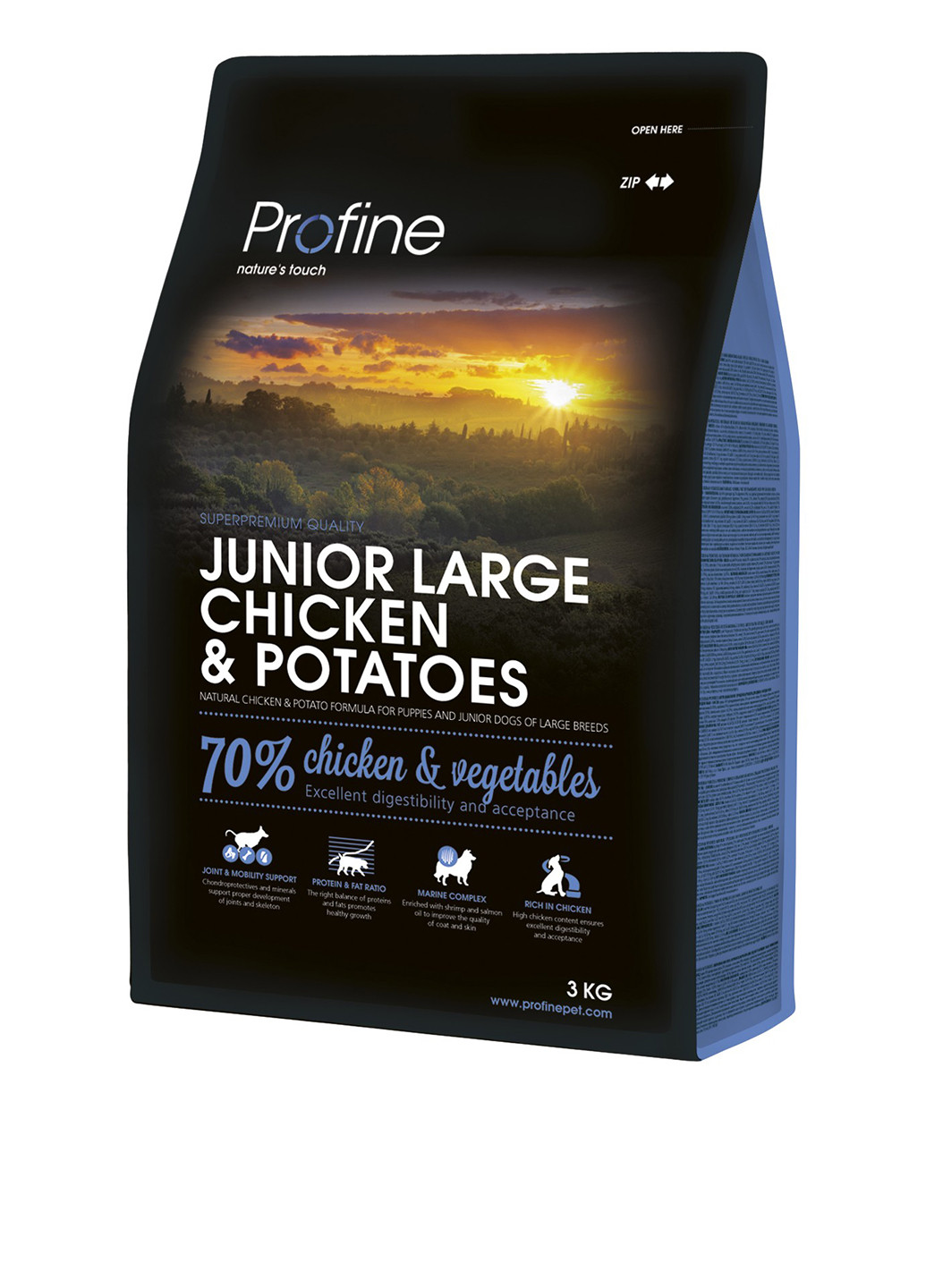 Корм Junior Large Breed Chicken & Potatoes, 3 кг Profine (18038125)