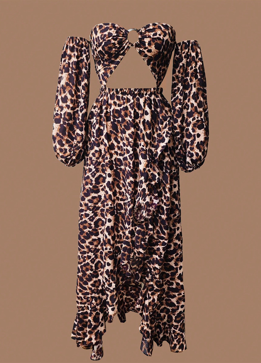 Коричнева кежуал сукня SHEIN леопардовий