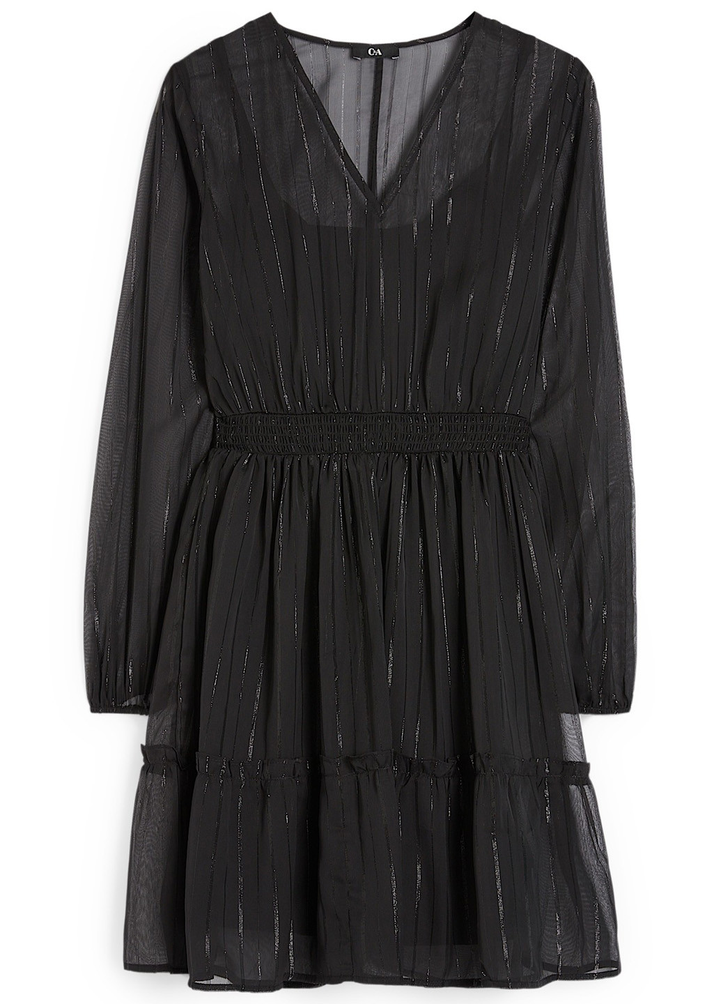 Черное вечернее платье клеш C&A однотонное