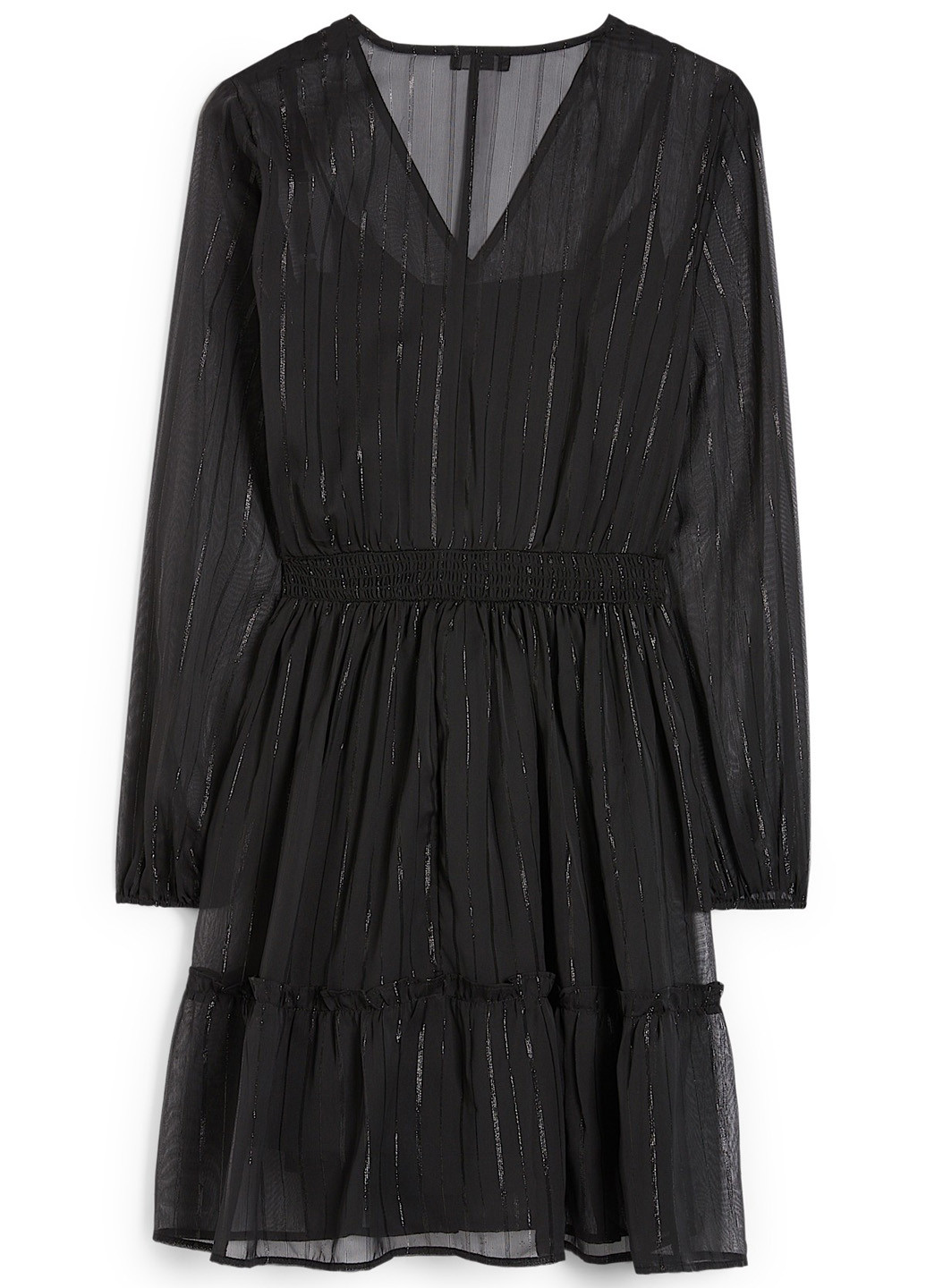 Черное вечернее платье клеш C&A однотонное