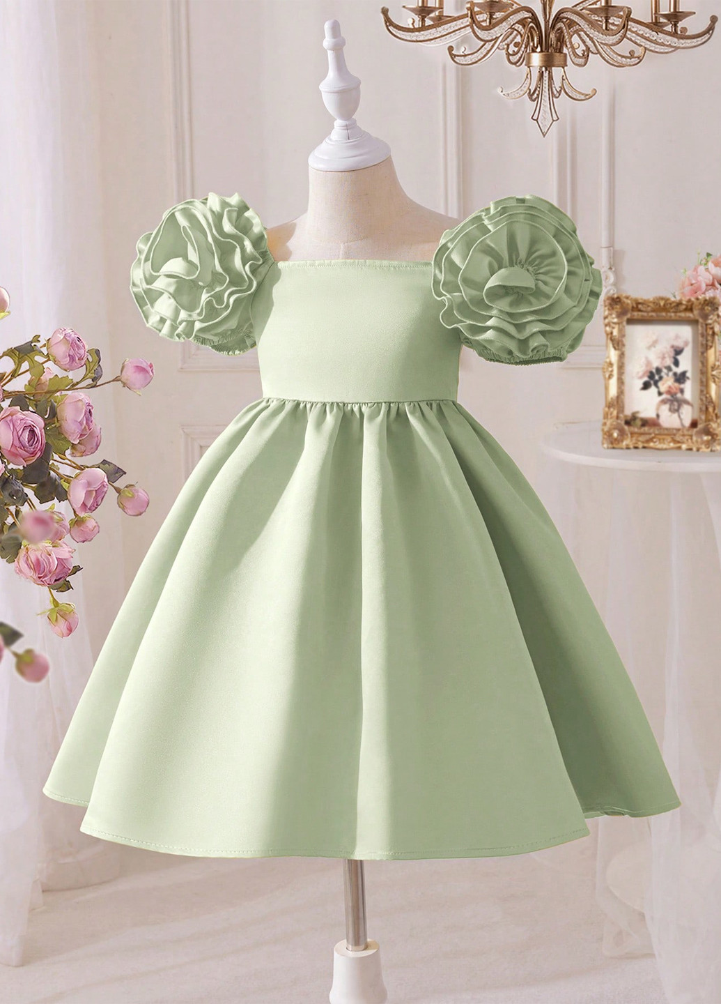 Зелёное платье SHEIN (365628627)