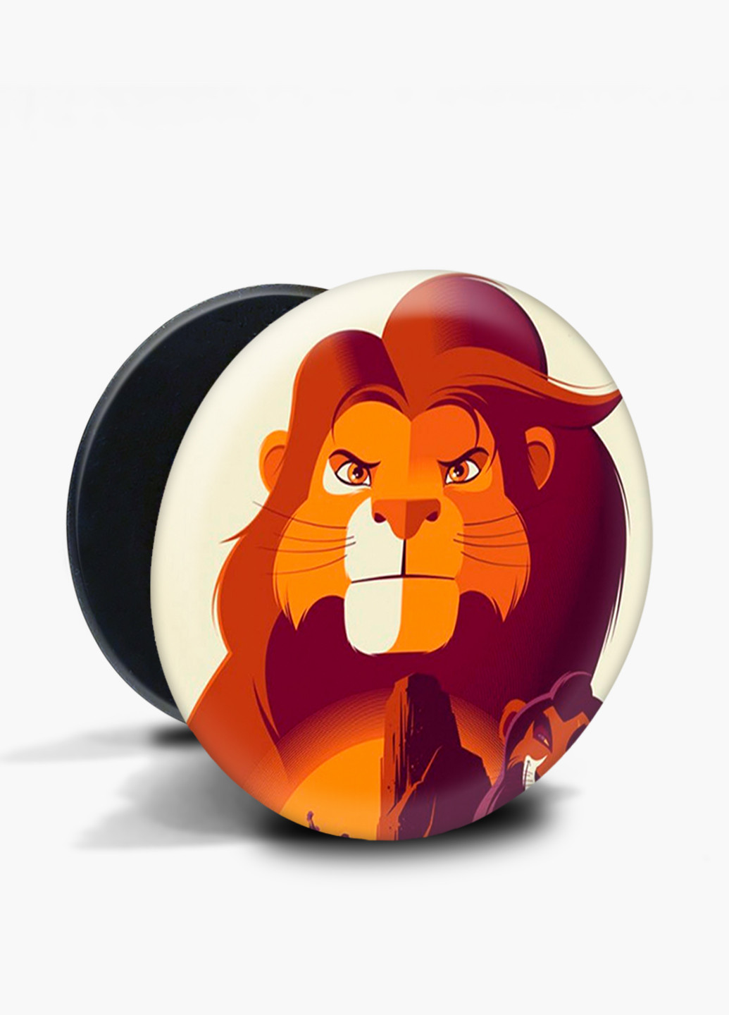 Попсокет (Popsockets) тримач для смартфону Король Лев (The Lion King) (8754-2688) Чорний MobiPrint (221548593)
