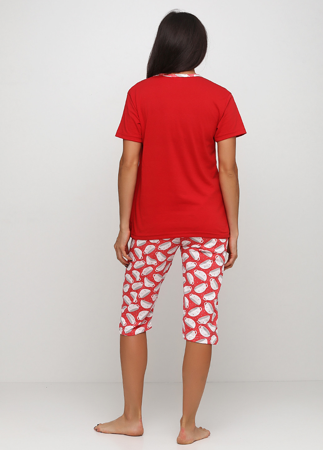 Красная всесезон пижама (футболка, бриджи) футболка + бриджи Adalya