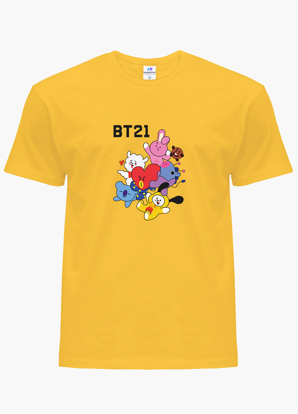 Жовта демісезонна футболка дитяча бтс (bts) (9224-1166) MobiPrint