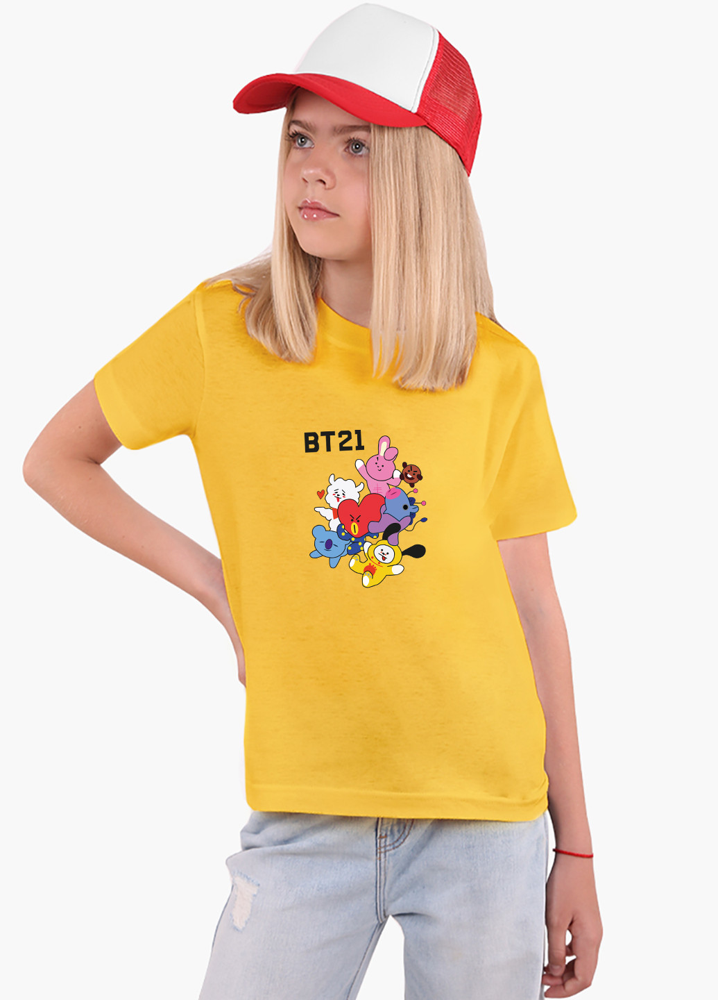 Желтая демисезонная футболка детская бтс (bts)(9224-1166) MobiPrint