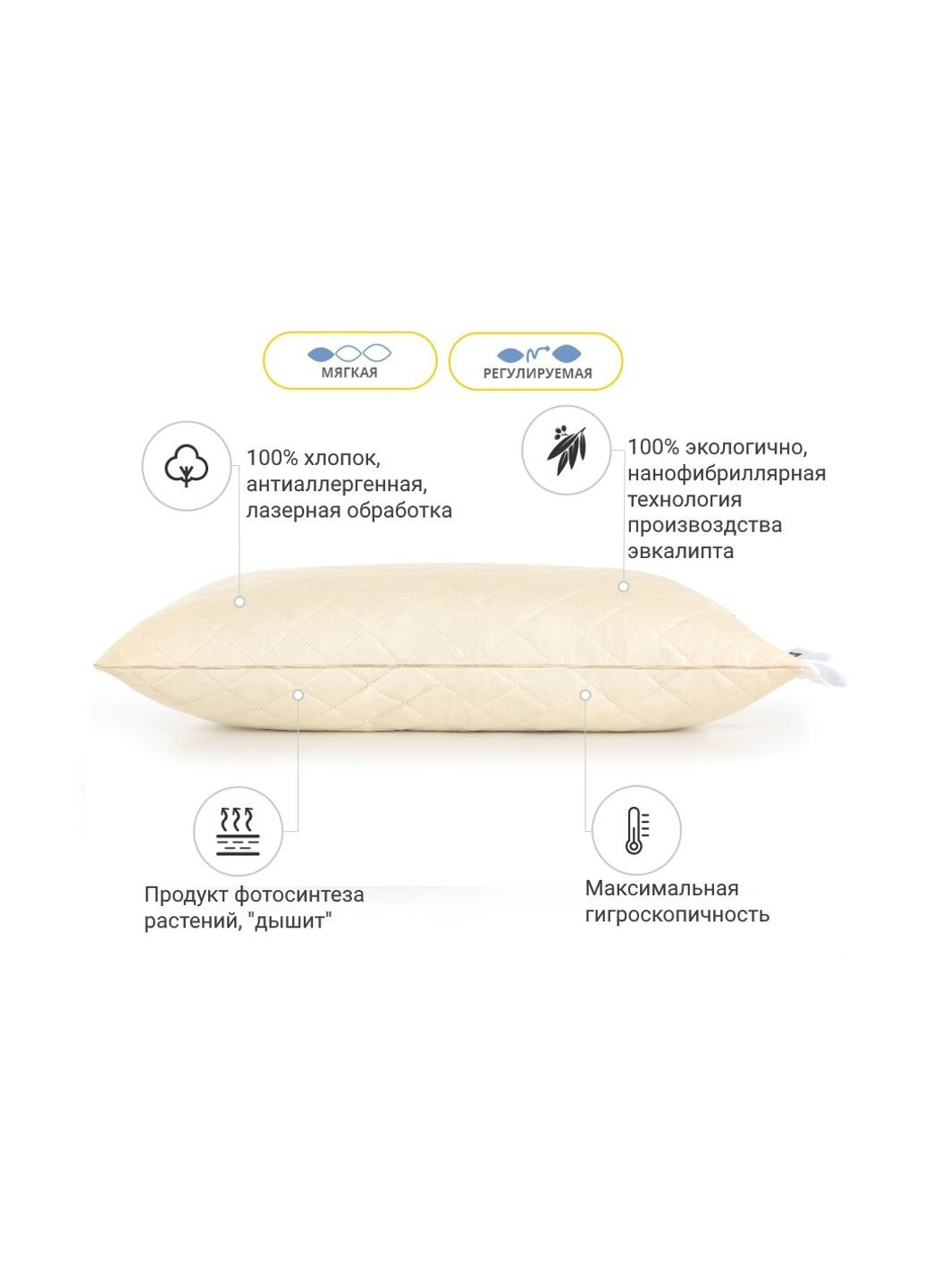 Подушка 1270 Carmela з евкаліптом М'яка 70х70 см (2200001519633) No Brand (254007930)