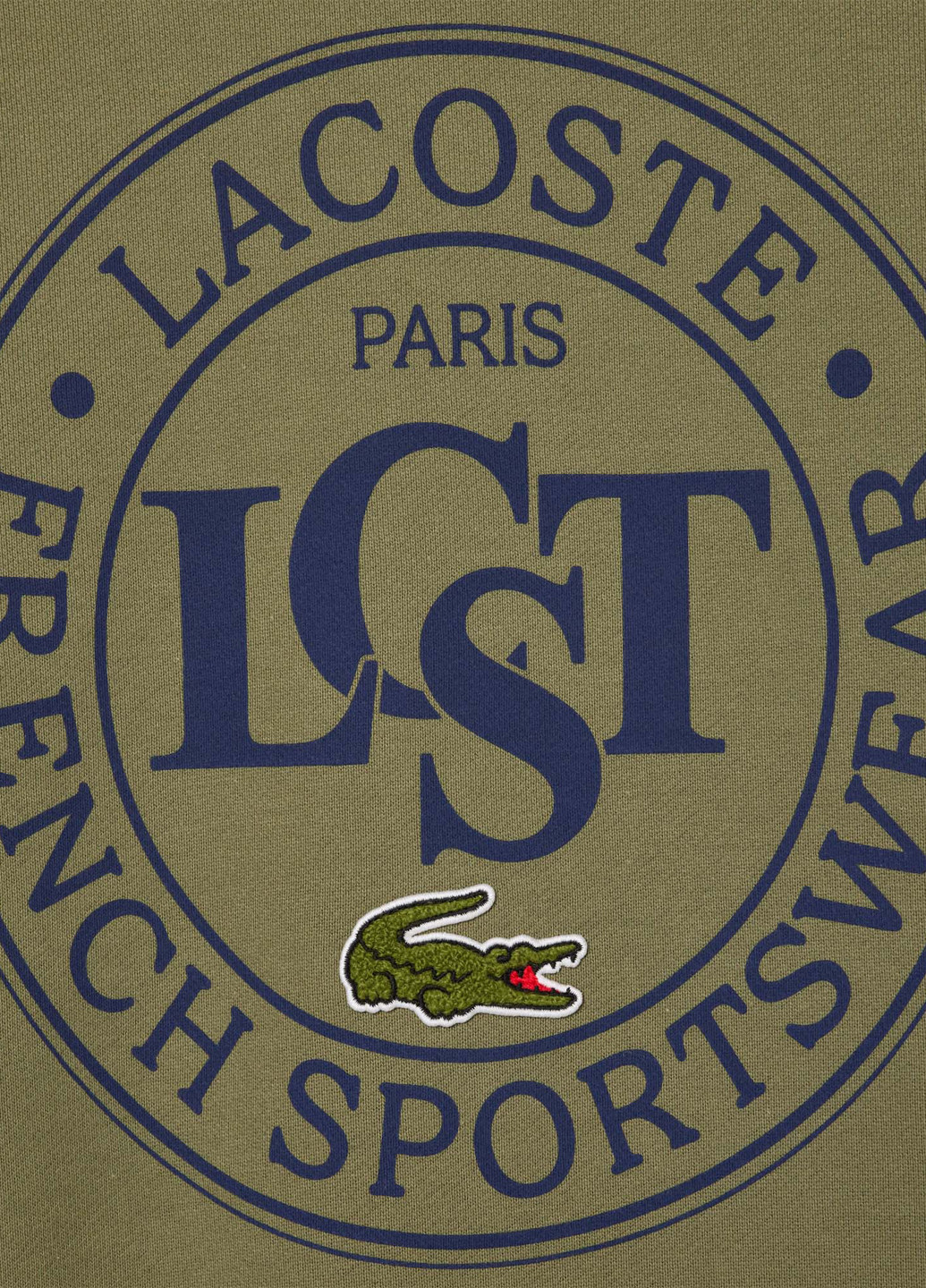 Хакі світшот Lacoste логотип нашивки (329694349)