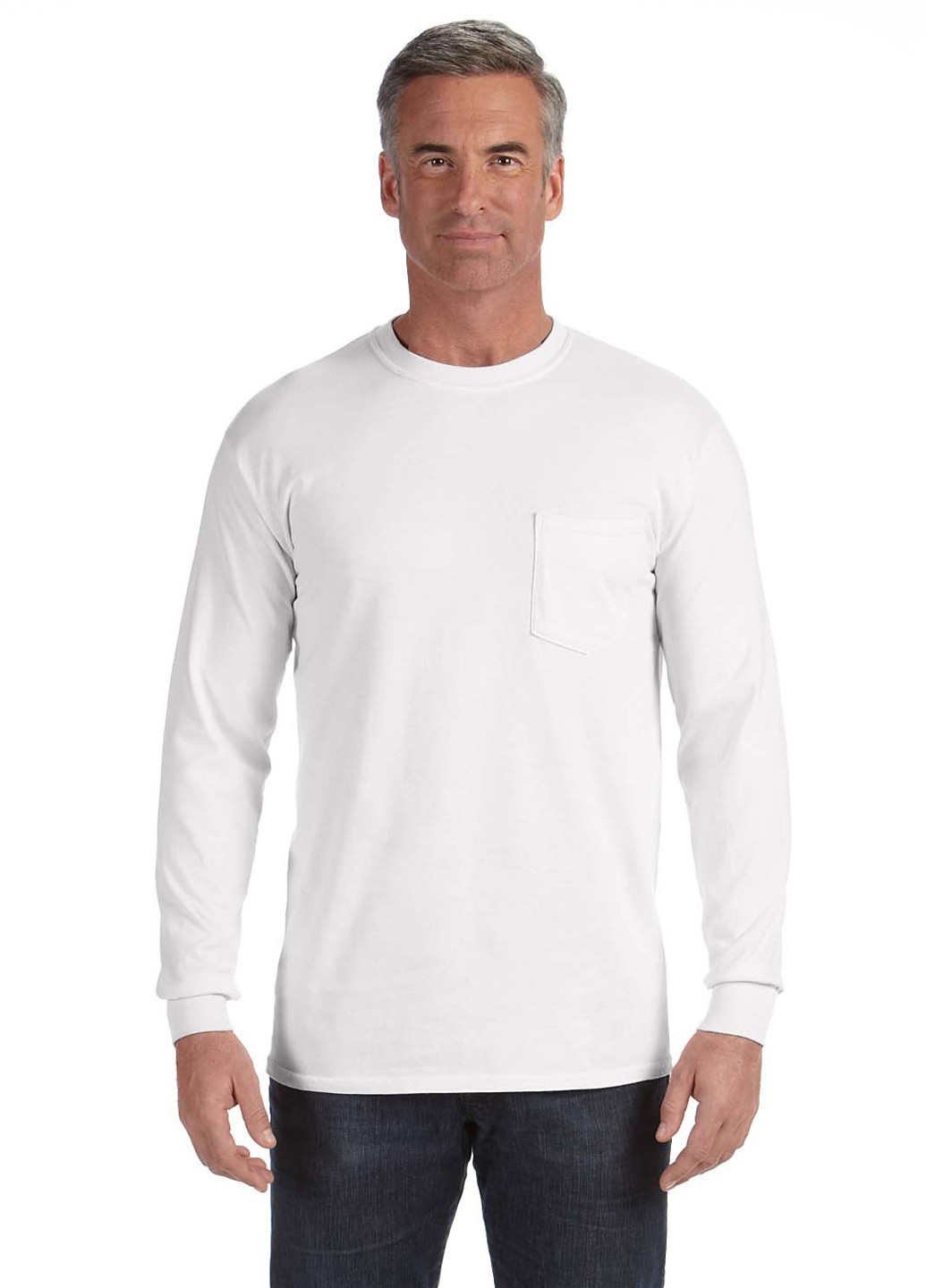 Лонгслів Comfort Colors однотонний білий кежуали бавовна, трикотаж