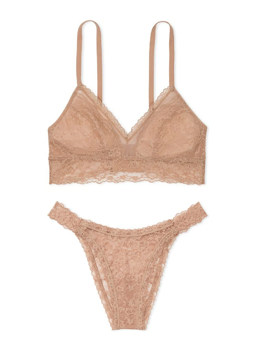 Бежевий демісезонний комплект (бюстгальтер, трусики) Victoria's Secret