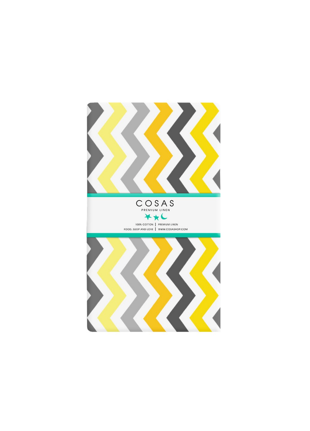Простынь на резинке 90х200х20 ZIGZAG YELLOW GREY Cosas ZigYellowGrey_90x200x20 (250319087)