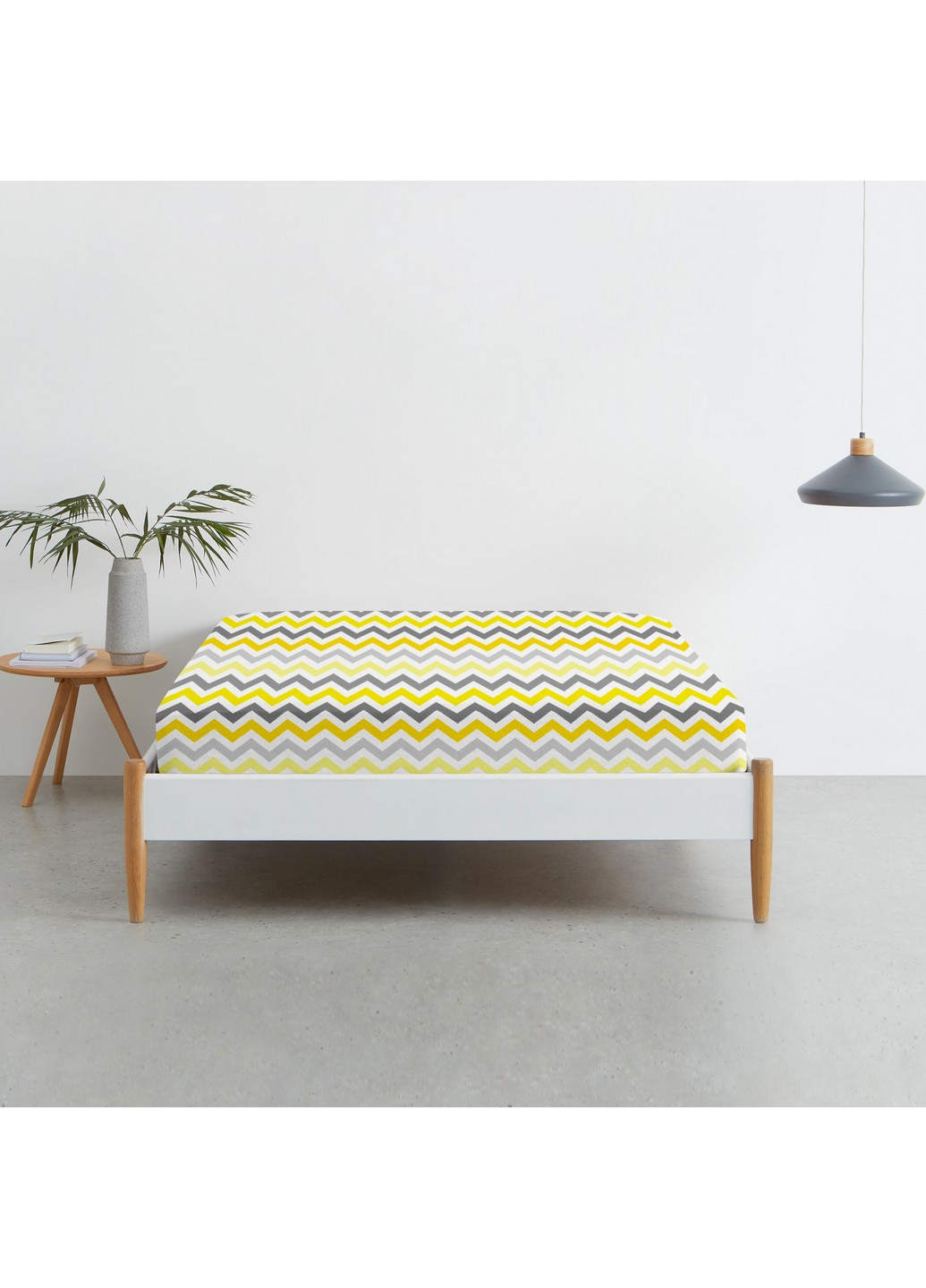 Простынь на резинке 90х200х20 ZIGZAG YELLOW GREY Cosas ZigYellowGrey_90x200x20 (250319087)