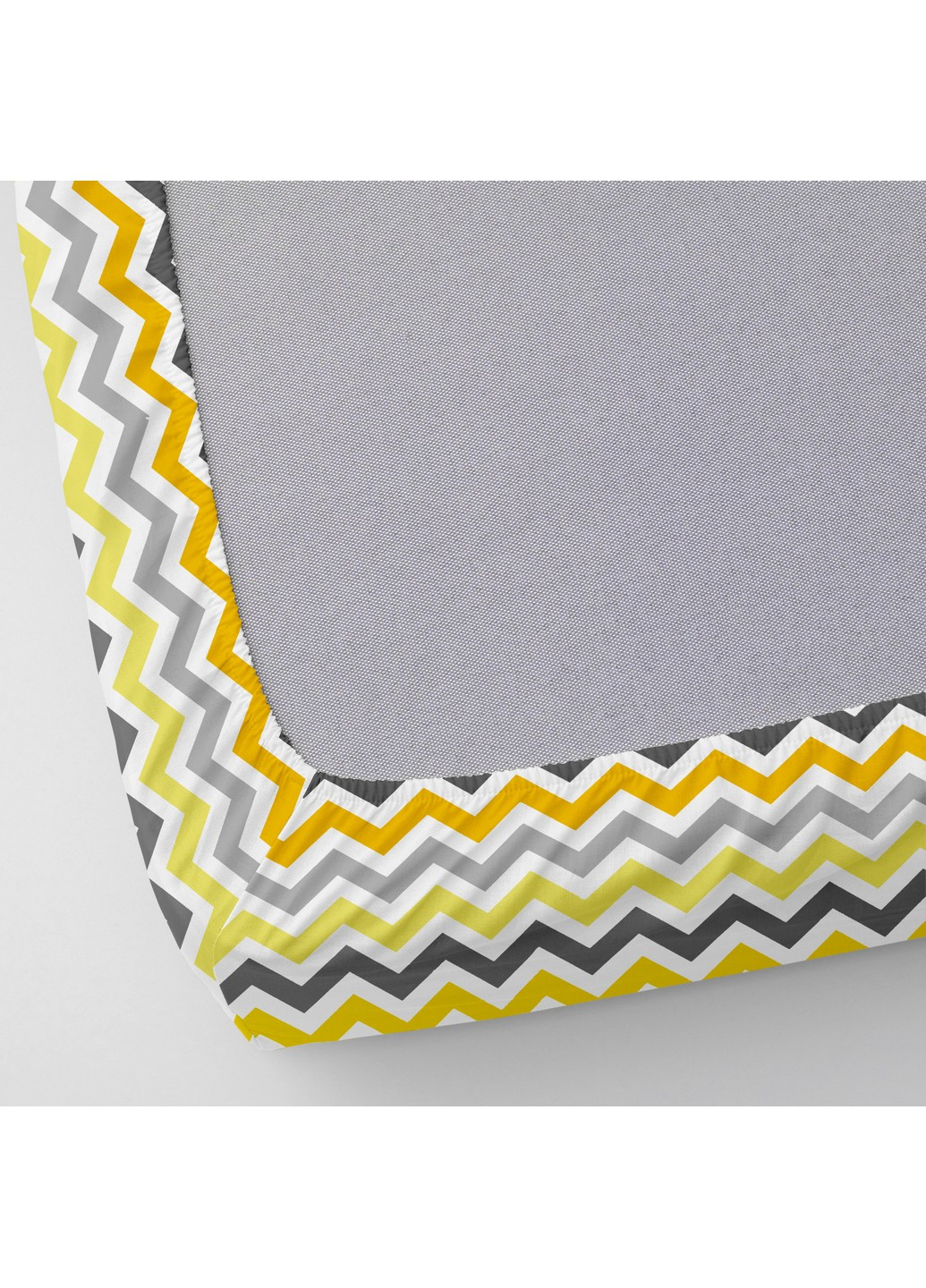 Простынь на резинке 90х200х20 ZIGZAG YELLOW GREY Cosas ZigYellowGrey_90x200x20 (250319087)