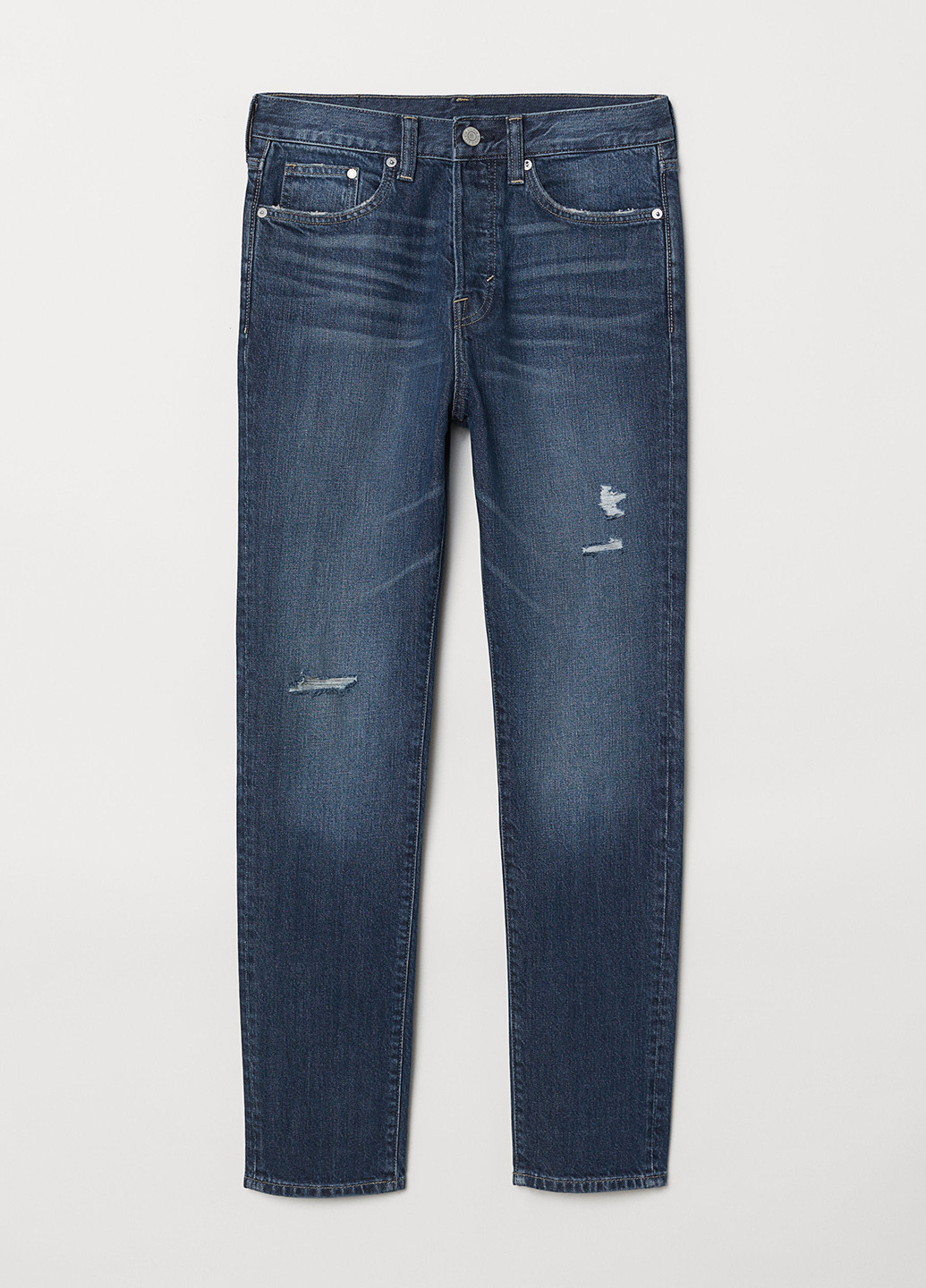 Синие демисезонные бойфренды джинсы H&M