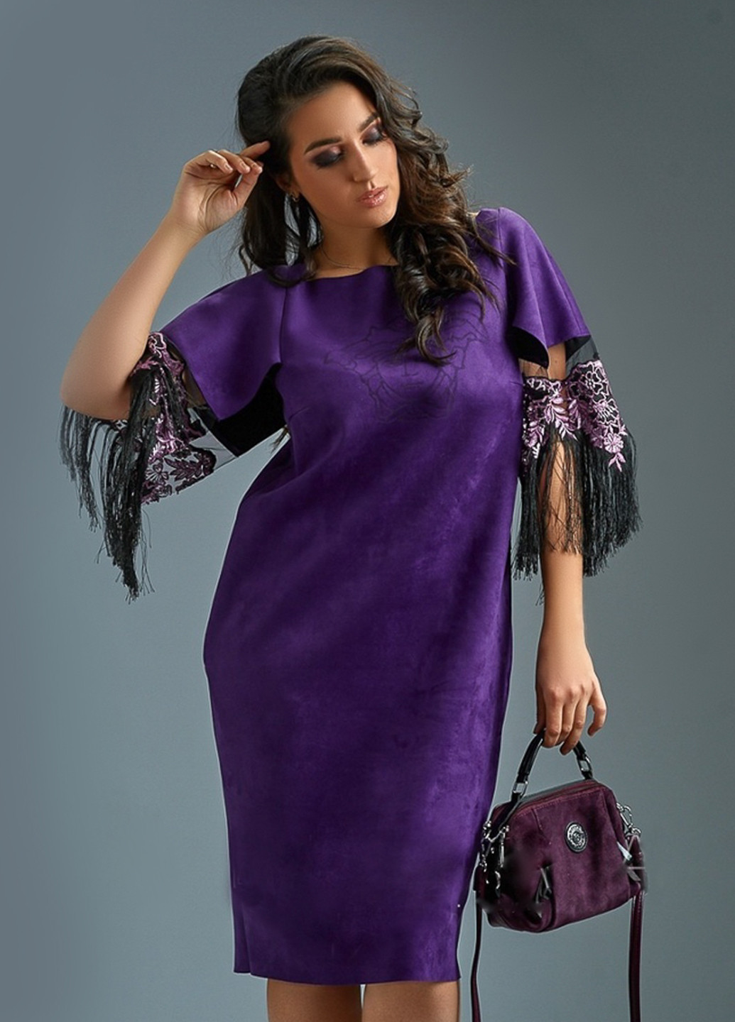 Фиолетовое кэжуал платье LibeAmore однотонное