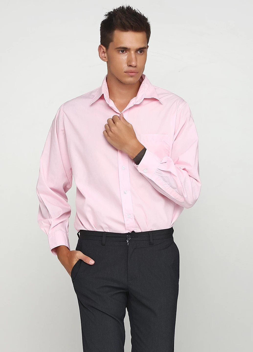 Розовая кэжуал рубашка однотонная Lee Cooper