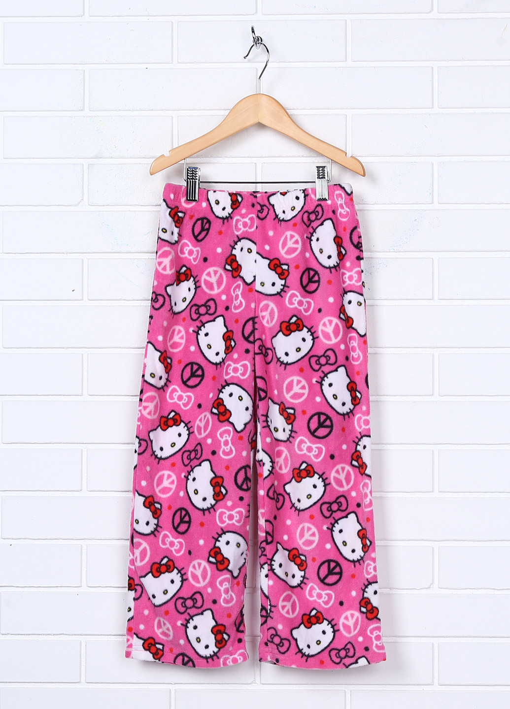 Розовые домашние демисезонные прямые брюки Hello Kitty