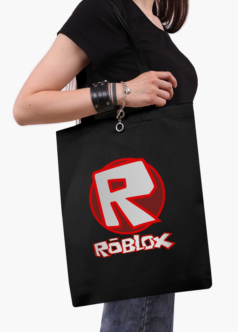 Эко сумка шоппер черная Роблокс (Roblox) (9227-1708-BK) экосумка шопер 41*35 см MobiPrint (216642115)