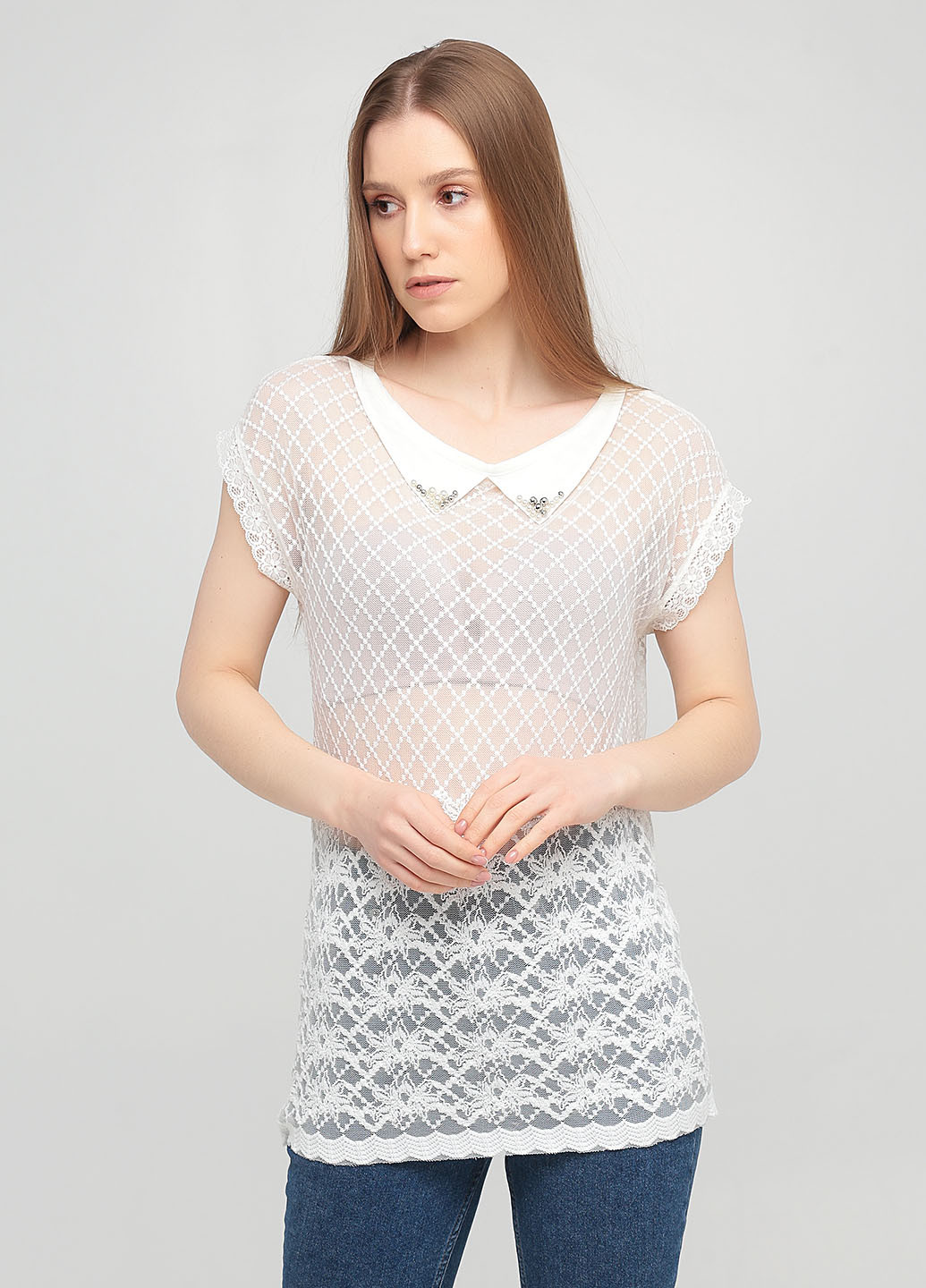 Белая летняя блуза Mina