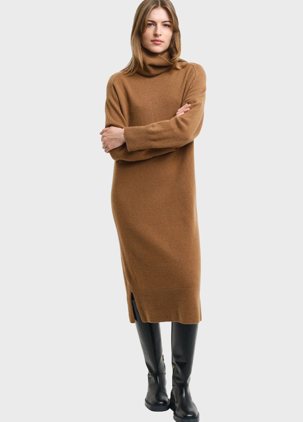 Коричнева кежуал сукня сукня светр Gant однотонна