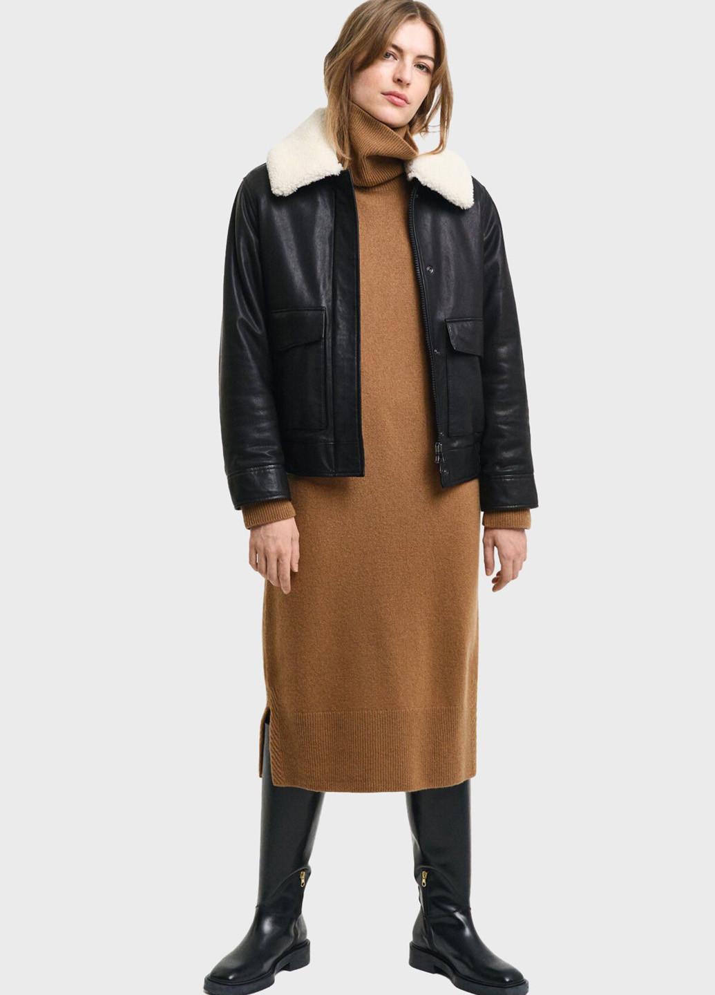 Коричнева кежуал сукня сукня светр Gant однотонна