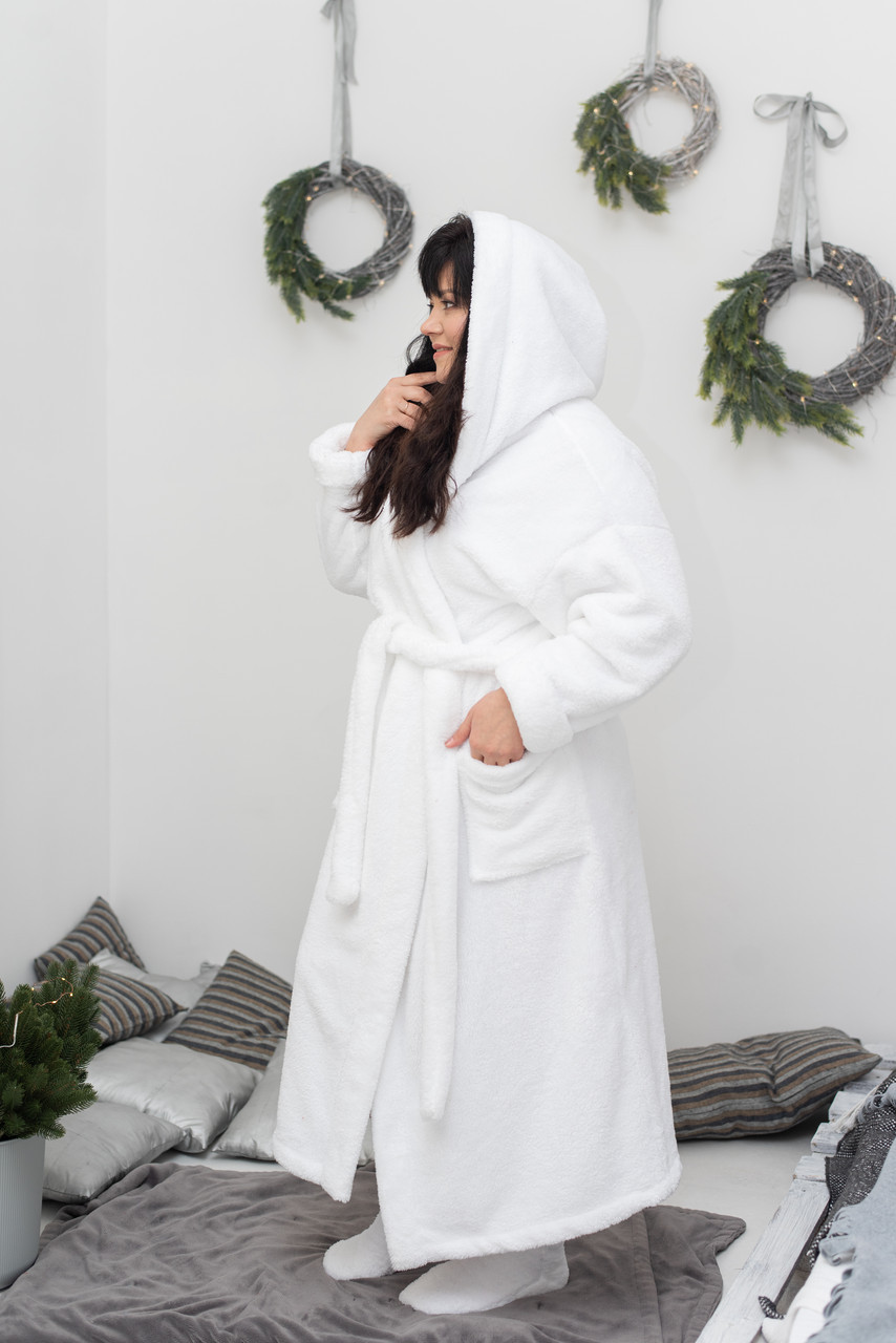 Теплий жіночий махровий халат V.O.G. Білий V.O.G. (236696164)