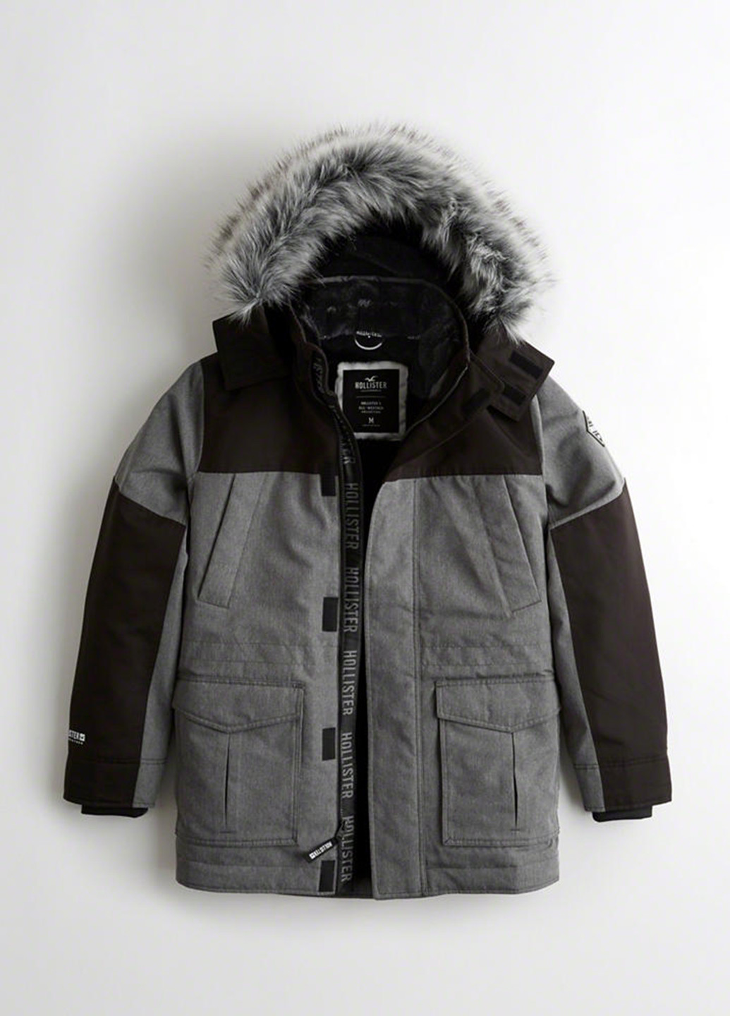 Комбинированная зимняя куртка Hollister