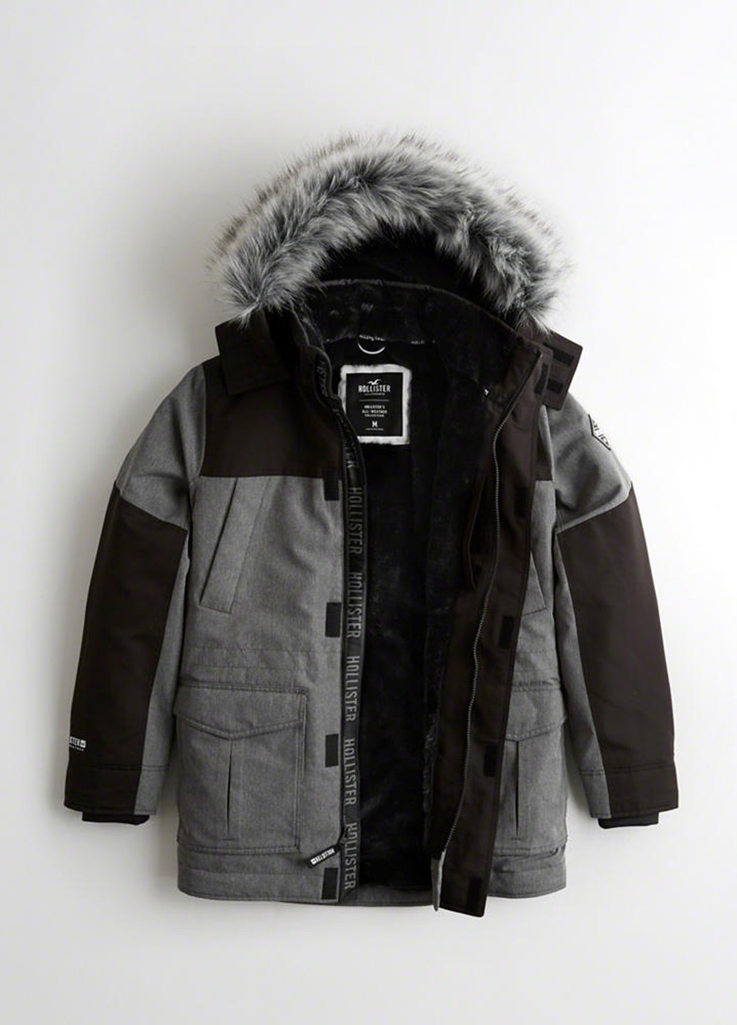 Комбинированная зимняя куртка Hollister