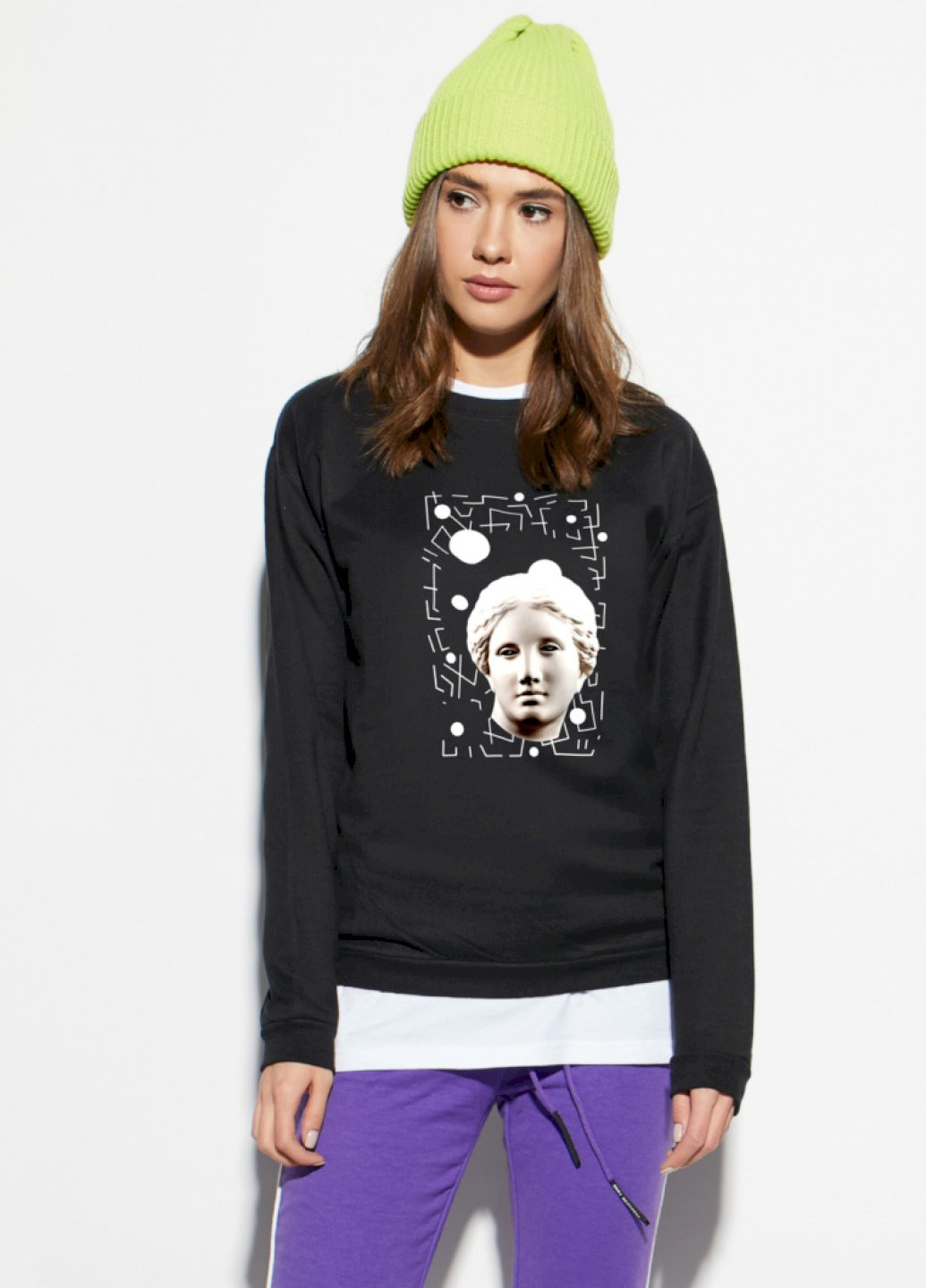 Черный свитшот женский /no flis/ YAPPI рисунок (251467793)