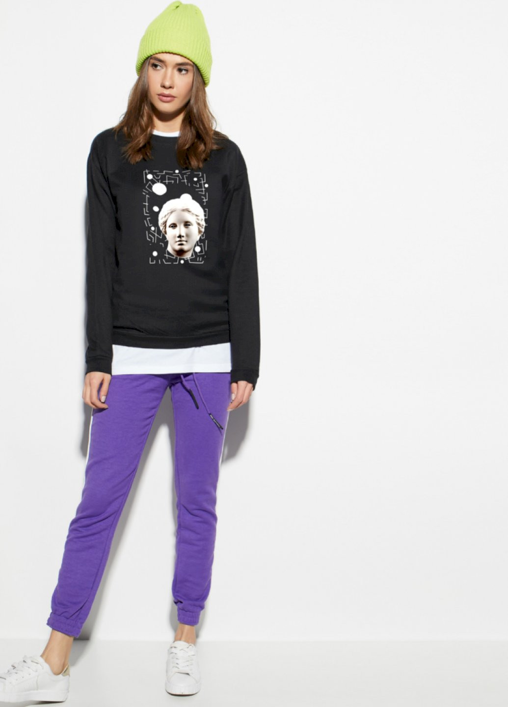 Черный свитшот женский /no flis/ YAPPI рисунок (251467793)