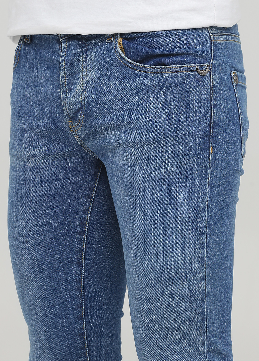 Светло-синие демисезонные скинни джинсы John Richmond