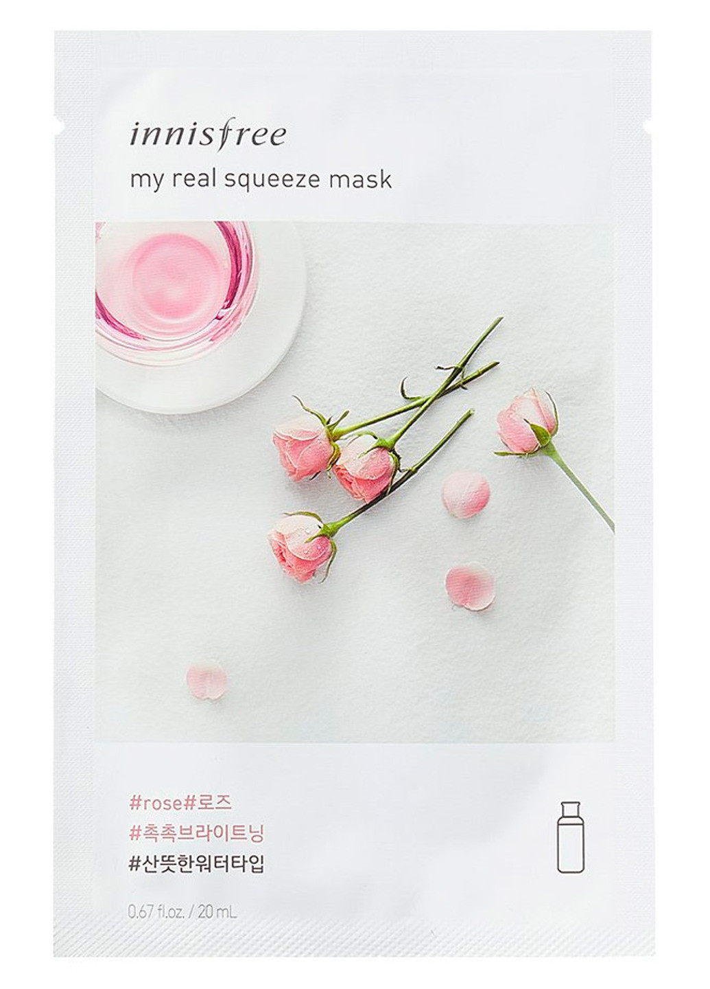 Тканинна маска з екстрактом троянди It's Real Squeeze Mask Rose (1 шт.) INNISFREE (202418147)
