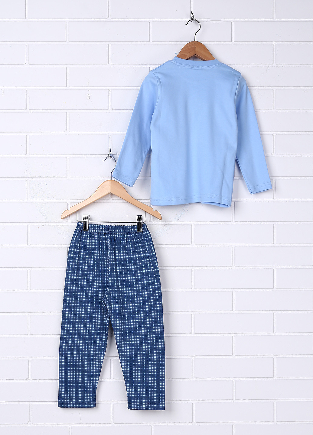 Голубая всесезон пижама (лонгслив, брюки) Vitmo baby